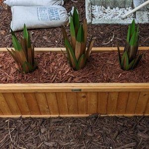 Tequila Rustic Sculpture, DIY Hand Painted Metal Agave Decor with Gazing Ball